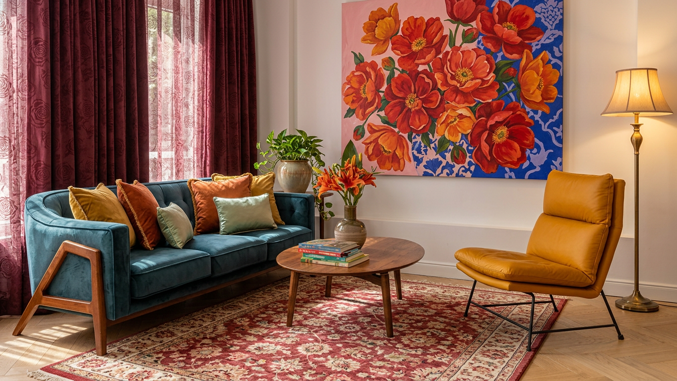 The same living room reimagined in harmony with Vastu